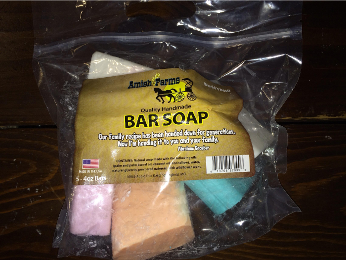 Amish Farms Natural Soap Bar, 4 Bars, Lavender Scent, Made in USA 